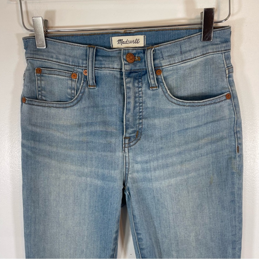 Madewell Cali Demi-Boot Jeans raw hem high waist blue jeans size 25 - Picture 3 of 7